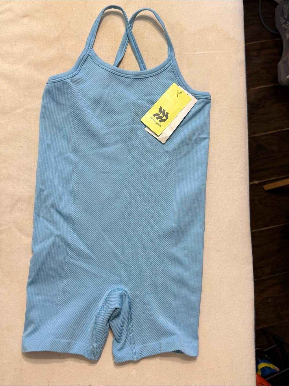 all in motion Powder Blue Ribbed Crossback Romper